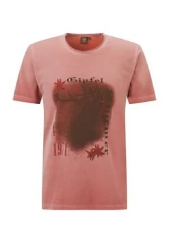 Orbis Trachten-T-Shirt "Gipfelstürmer", Rundhals, Print, Für Herren 35 ROT