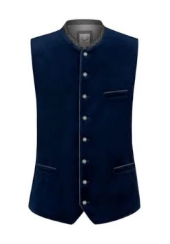 STOCKERPOINT Weste, Knopfleiste, Baumwolle, Stickerei, Für Herren INDIGO