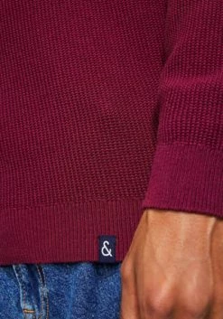 COLOURS & SONS Pullover Mock Neck Dunkelrot -Jacke Hose Verkäufe unnamed file 1174