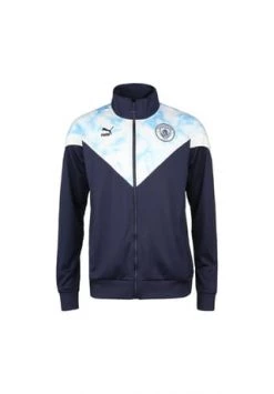 PUMA® Manchester City Iconic MCS Track Trainingsjacke Herren Dunkelblau/ Weiß
