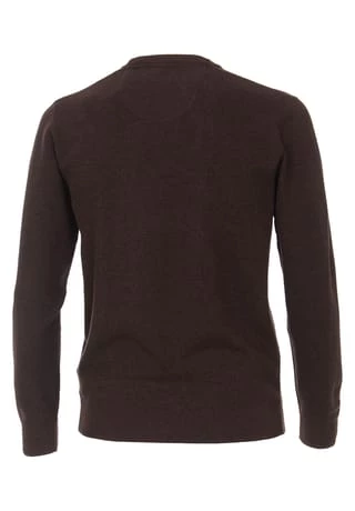 CASAMODA Herren Pullover Uni Braun 2 CASAMODA Herren Pullover Uni Braun – Bild 2