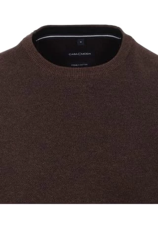 CASAMODA Herren Pullover Uni Braun 3 CASAMODA Herren Pullover Uni Braun – Bild 3