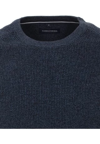 CASAMODA Herren Pullover Andere Muster Dunkles Mittelblau 3 CASAMODA Herren Pullover Andere Muster Dunkles Mittelblau – Bild 3