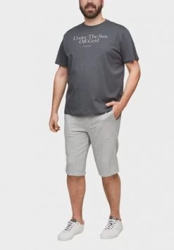 S.Oliver Red Label T-Shirt, Print, Rundhals-Ausschnitt, Für Herren 95A1 GREY AOP -Jacke Hose Verkäufe unnamed file 1422