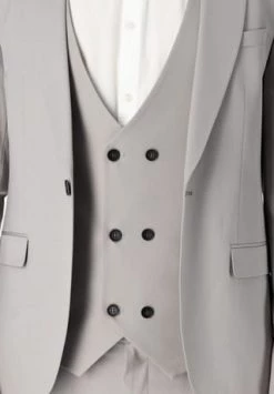 Prestije.de Dreiteiler Dreiteiler Herrenanzug Mit Zwei-Reiher-Weste Hellgrau -Jacke Hose Verkäufe unnamed file 1447