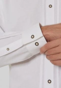 Alpenfeeling Trachtenhemd, Stehkragen, Biese, Für Herren WEISS -Jacke Hose Verkäufe unnamed file 1637