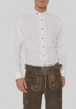 Alpenfeeling Trachtenhemd, Stehkragen, Biese, Für Herren WEISS -Jacke Hose Verkäufe unnamed file 1638
