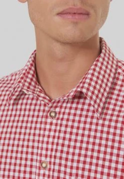 Orbis Trachtenhemd, Kariert, Slim-Fit, Für Herren 38 HOCH ROT -Jacke Hose Verkäufe unnamed file 1644