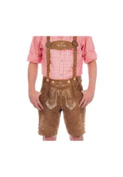 Edelnice Kurze Trachtenlederhose Hellbraun