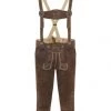 Alpenfeeling Trachten-Lederhose, Träger, Für Herren HOPFEN ANTIK