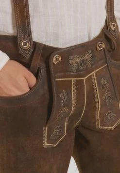 Alpenfeeling Trachten-Lederhose, Träger, Für Herren HOPFEN ANTIK -Jacke Hose Verkäufe unnamed file 1920