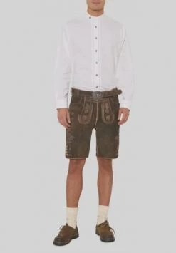 Alpenfeeling Trachtenhemd, Stehkragen, Biese, Für Herren WEISS -Jacke Hose Verkäufe unnamed file 1924