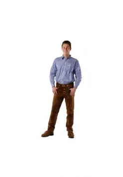 Edelnice Lange Lederhose Mittelbraun