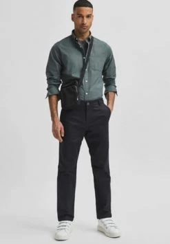 SELECTED Chinohose, Slim-Fit, Baumwollstretch, Für Herren 179099 BLACK -Jacke Hose Verkäufe unnamed file 724