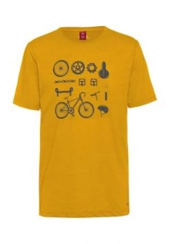 Moorhead T-Shirt, Rundhals-Ausschnitt, Print, Für Herren GELB