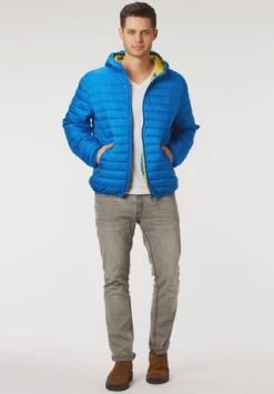 GLOBETROTTER Steppjacke, Uni, Kapuze, Reißverschluss, Eingrifftaschen, Für Herren 46285-ROYAL -Jacke Hose Verkäufe unnamed file 847