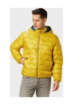 GLOBETROTTER Steppblouson, Kapuze, Kinnschutz, Andersfarbiges Innenfutter, Für Herren 25362-LEMON