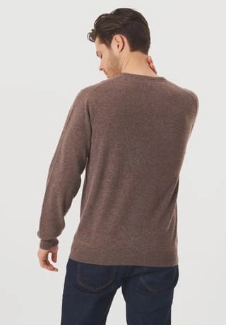GALERIA Cashmere Pullover, Rundhals-Ausschnitt, Breite Rippabschlüsse, Für Herren 15 BRAUN 3 GALERIA Cashmere Pullover, Rundhals-Ausschnitt, Breite Rippabschlüsse, Für Herren 15 BRAUN – Bild 3
